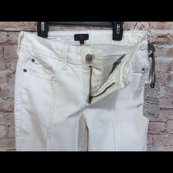 NYDJ Size 4 Seamed Farrah Flare Leg Jeans White NWT - Picture 5 of 8